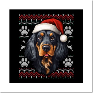 Gordon Setter Santa Hat Christmas Dog Mom Dad Posters and Art